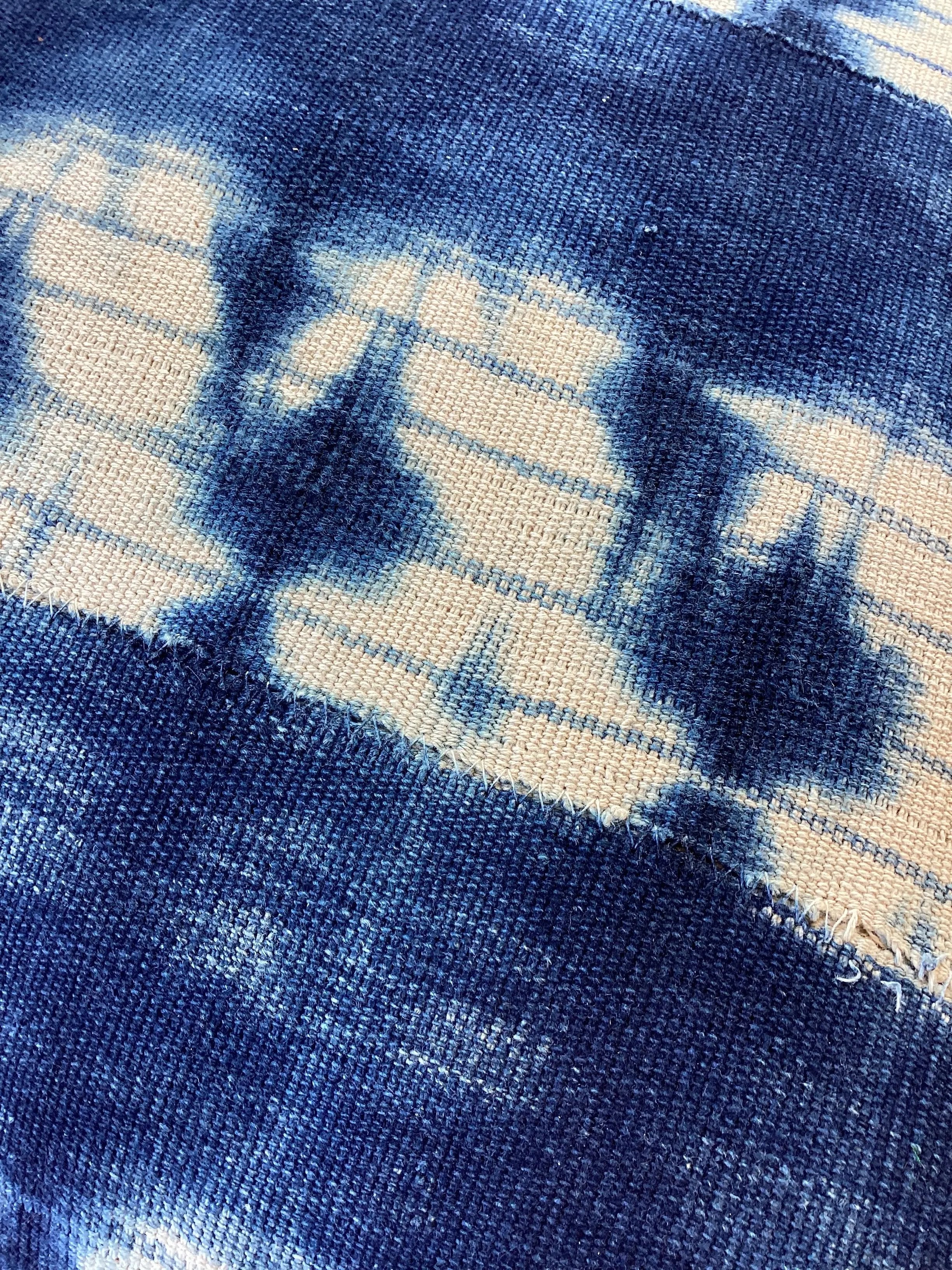 African Denim Pillow Late Sunday Afternoon