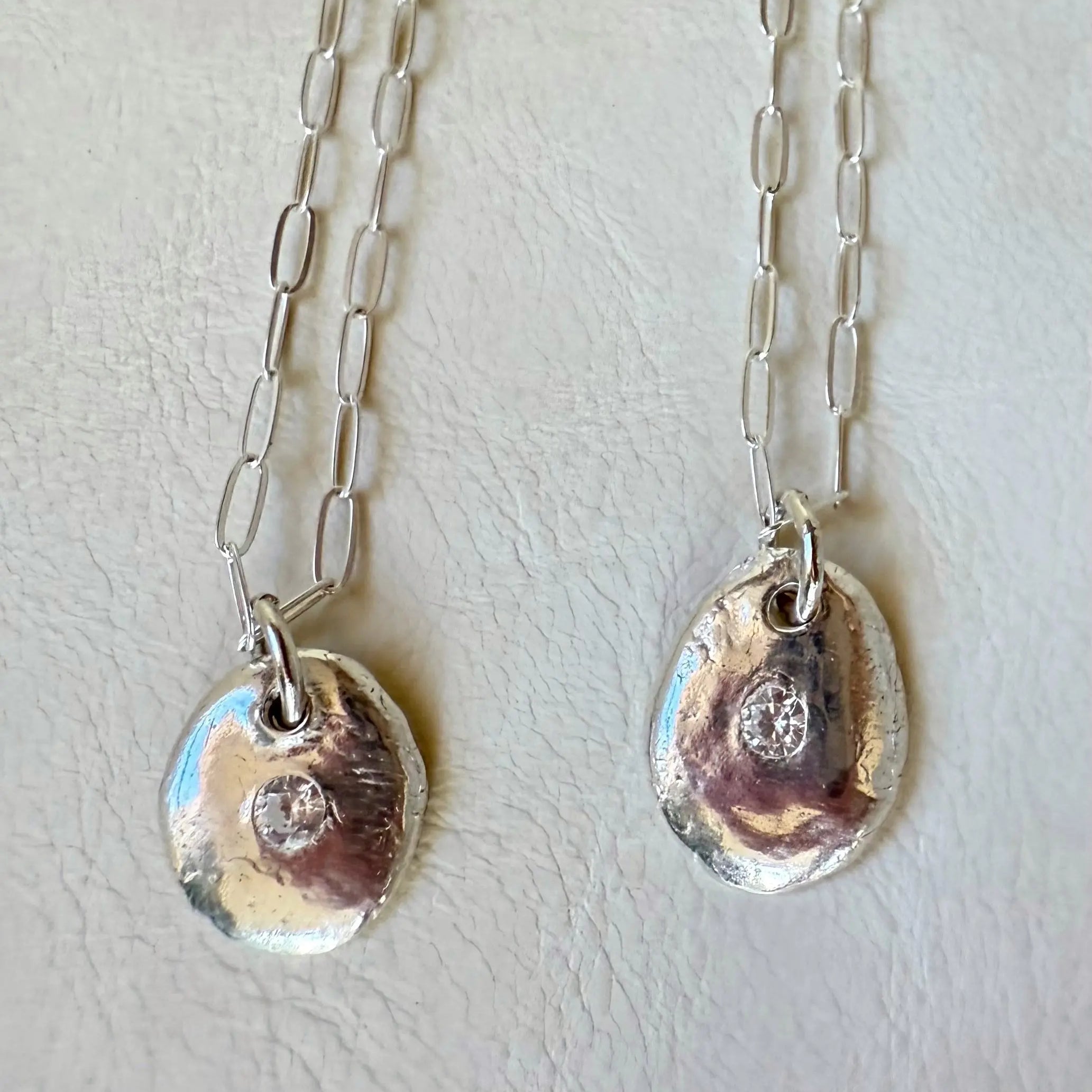 Silver Pendant with Paperclip chain Sunhawk Studio