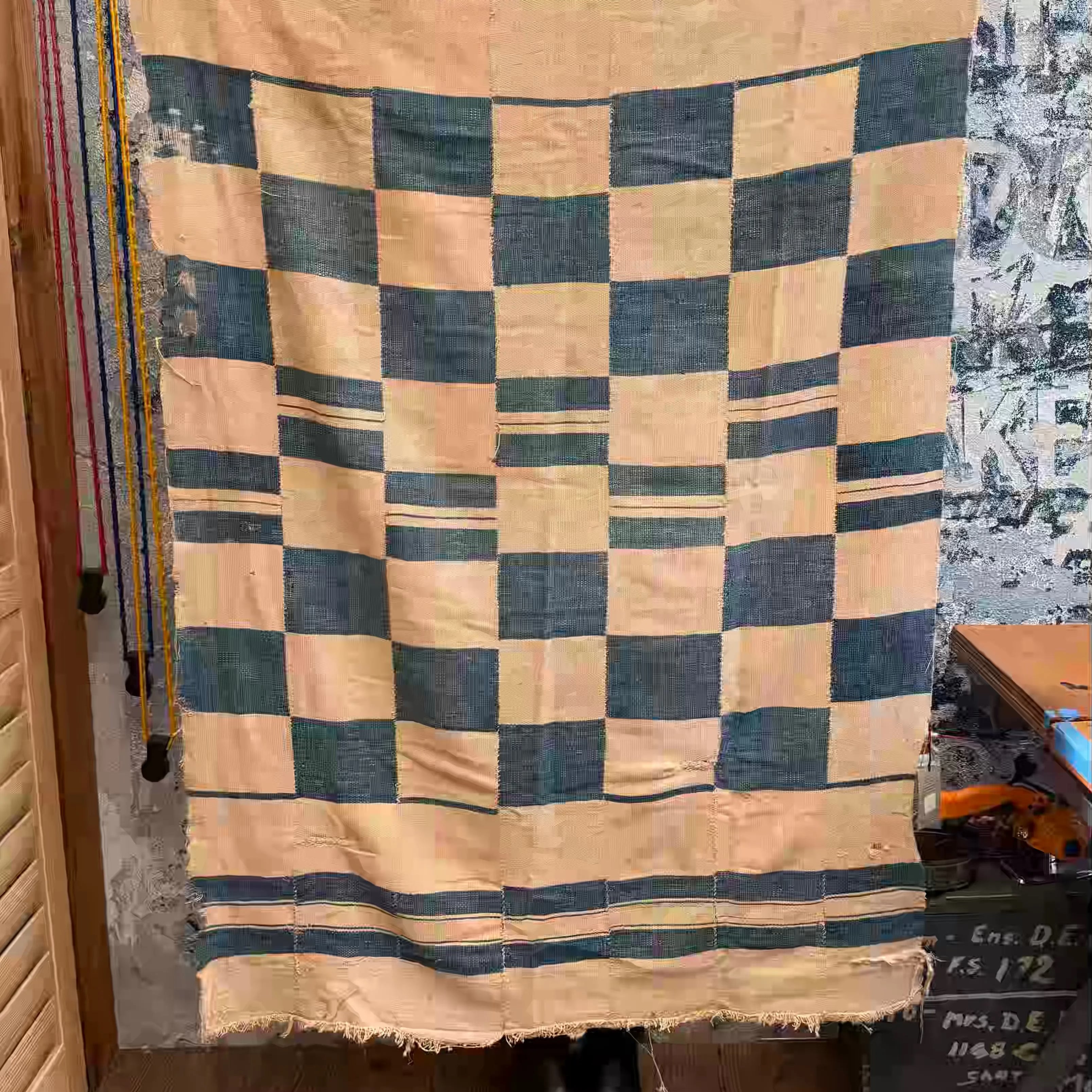 Checkered Vintage African Blanket Bully