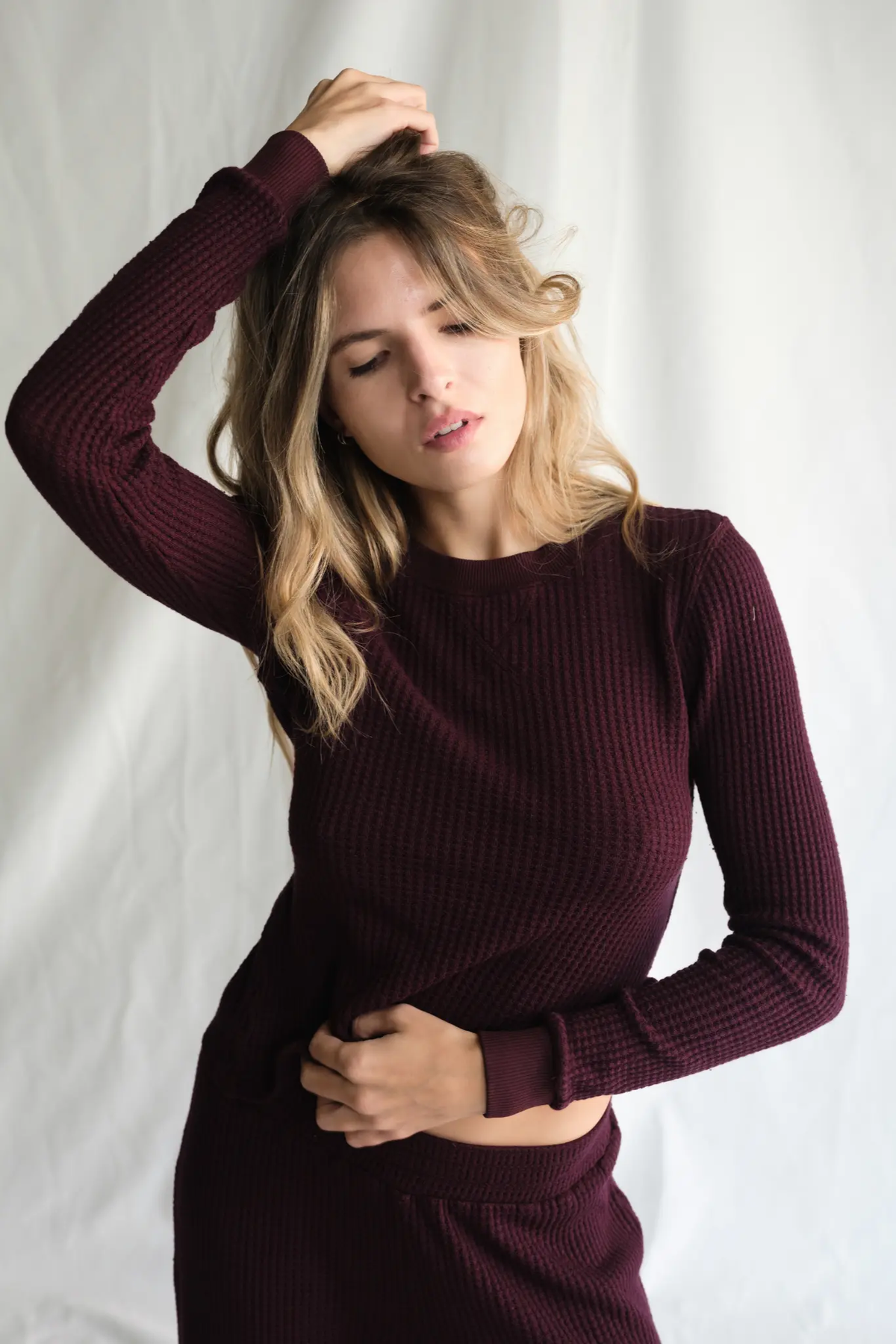 Maine Waffle Long Sleeve Top People of Leisure