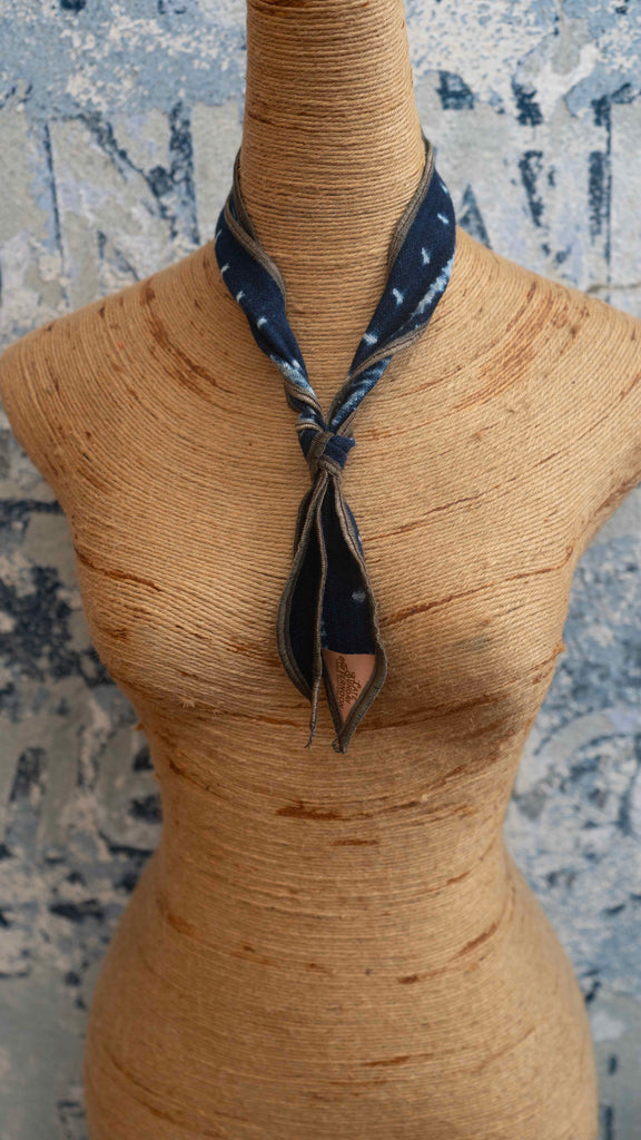 African Denim Neck Scarf Late Sunday Afternoon