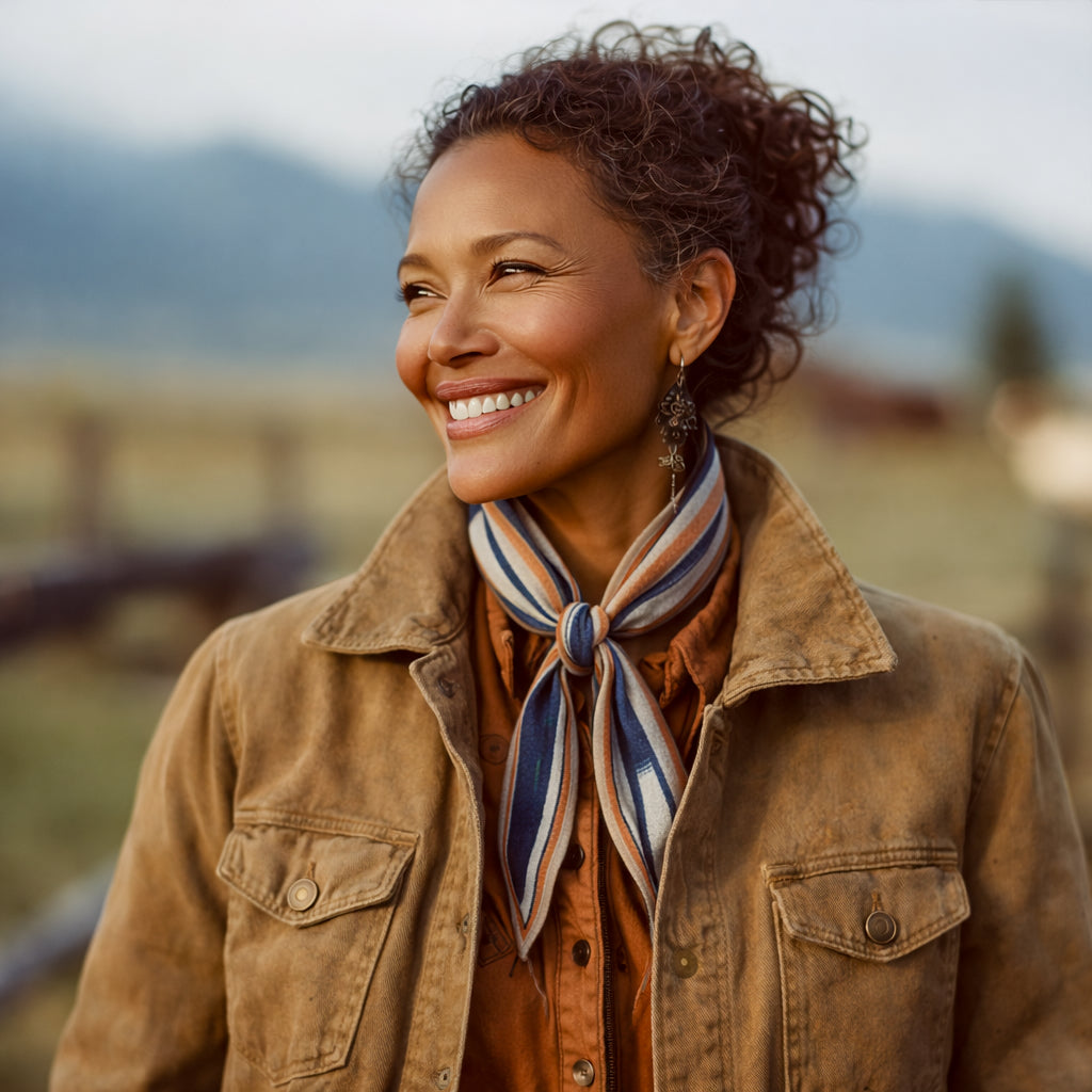 Bryce Canyon Neck Scarf, a neck scarf crafted from vintage African textiles