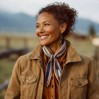 Bryce Canyon Neck Scarf, a neck scarf crafted from vintage African textiles