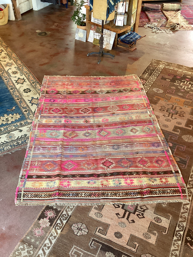 Magenta Pink Native Vintage Rug Late Sunday Afternoon