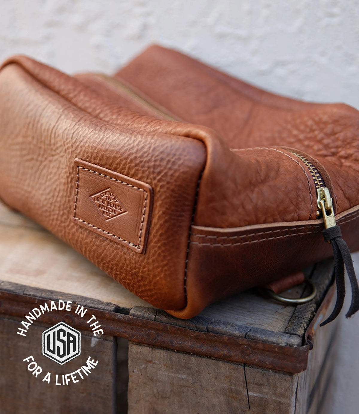 Leather Dopp Kit - USA Made - Late Sunday Afternoon