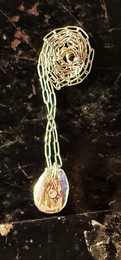 Silver Pendant with Paperclip chain Sunhawk Studio