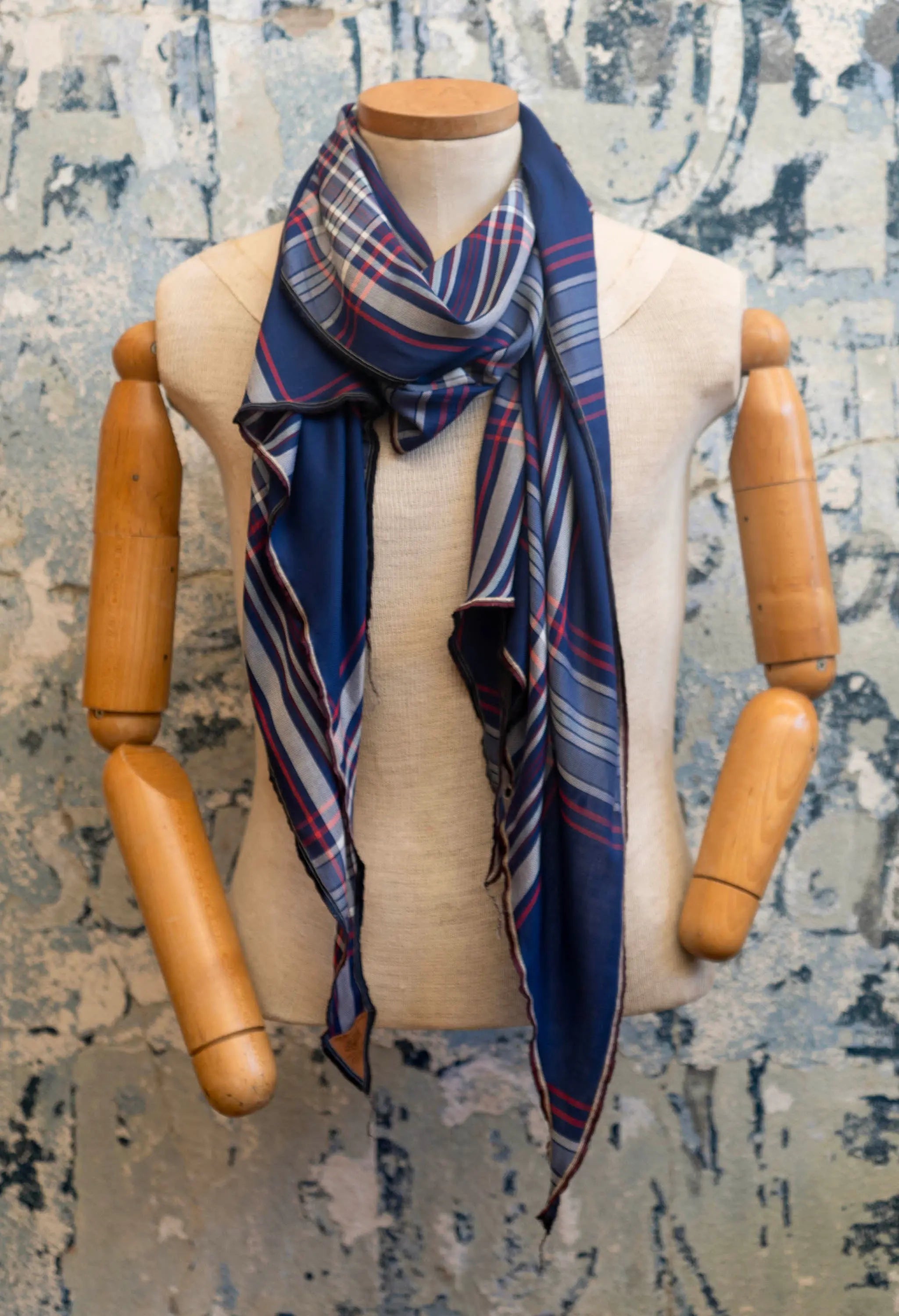 Harbor Plaid Silk Scarf Late Sunday Afternoon