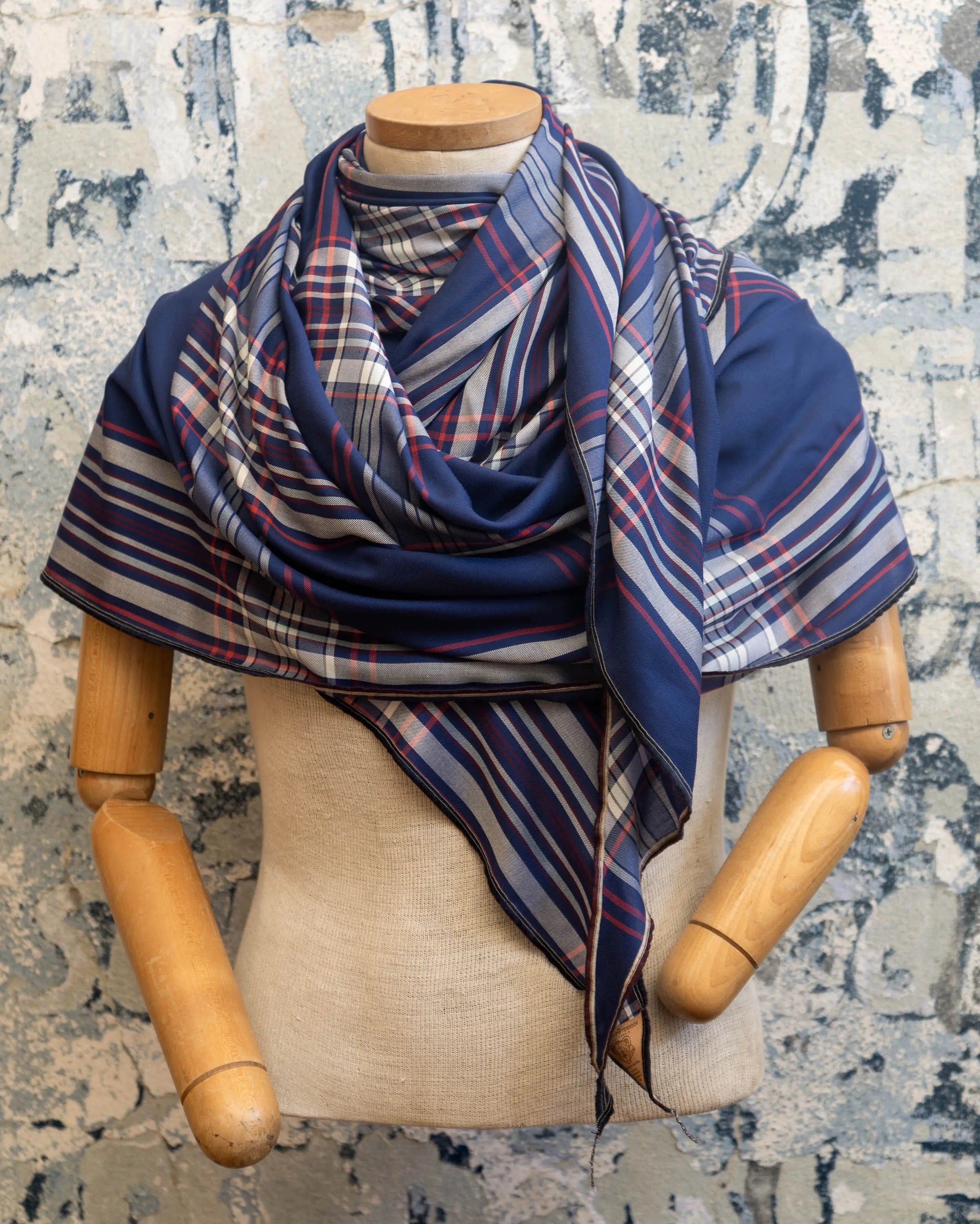 Harbor Plaid Silk Scarf Late Sunday Afternoon