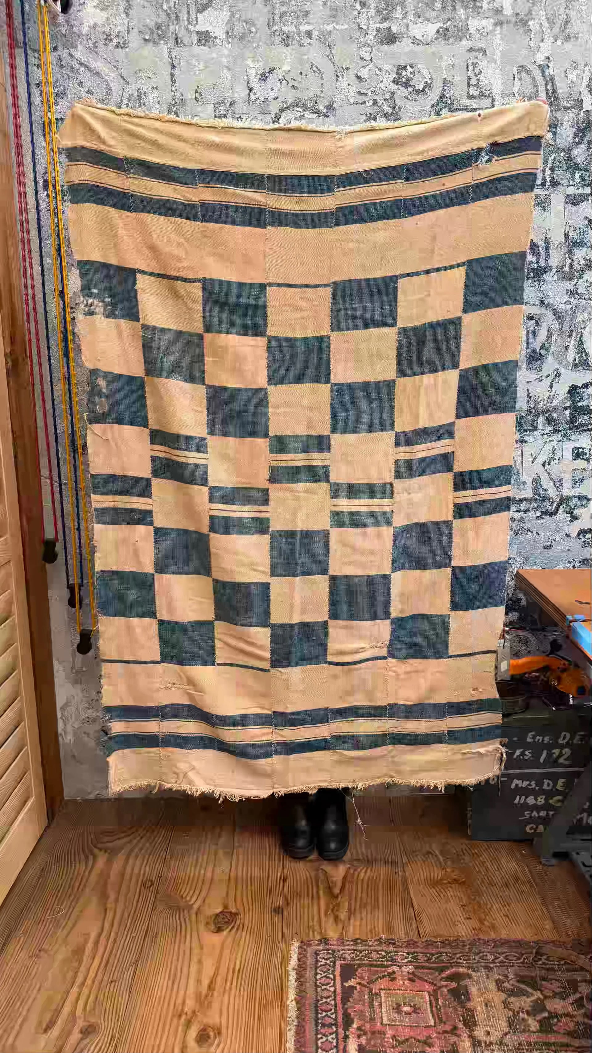 Checkered Vintage African Blanket