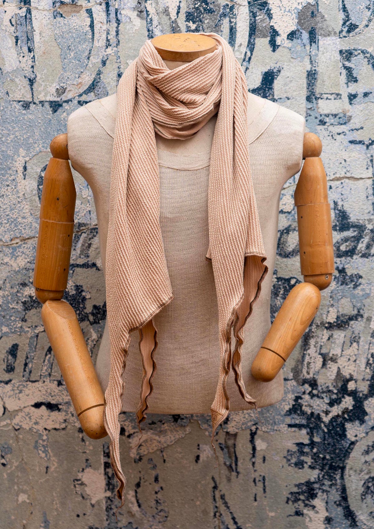 Nude DNA Scarf, a DNA scarf made from soft, large ribbed modal fabric