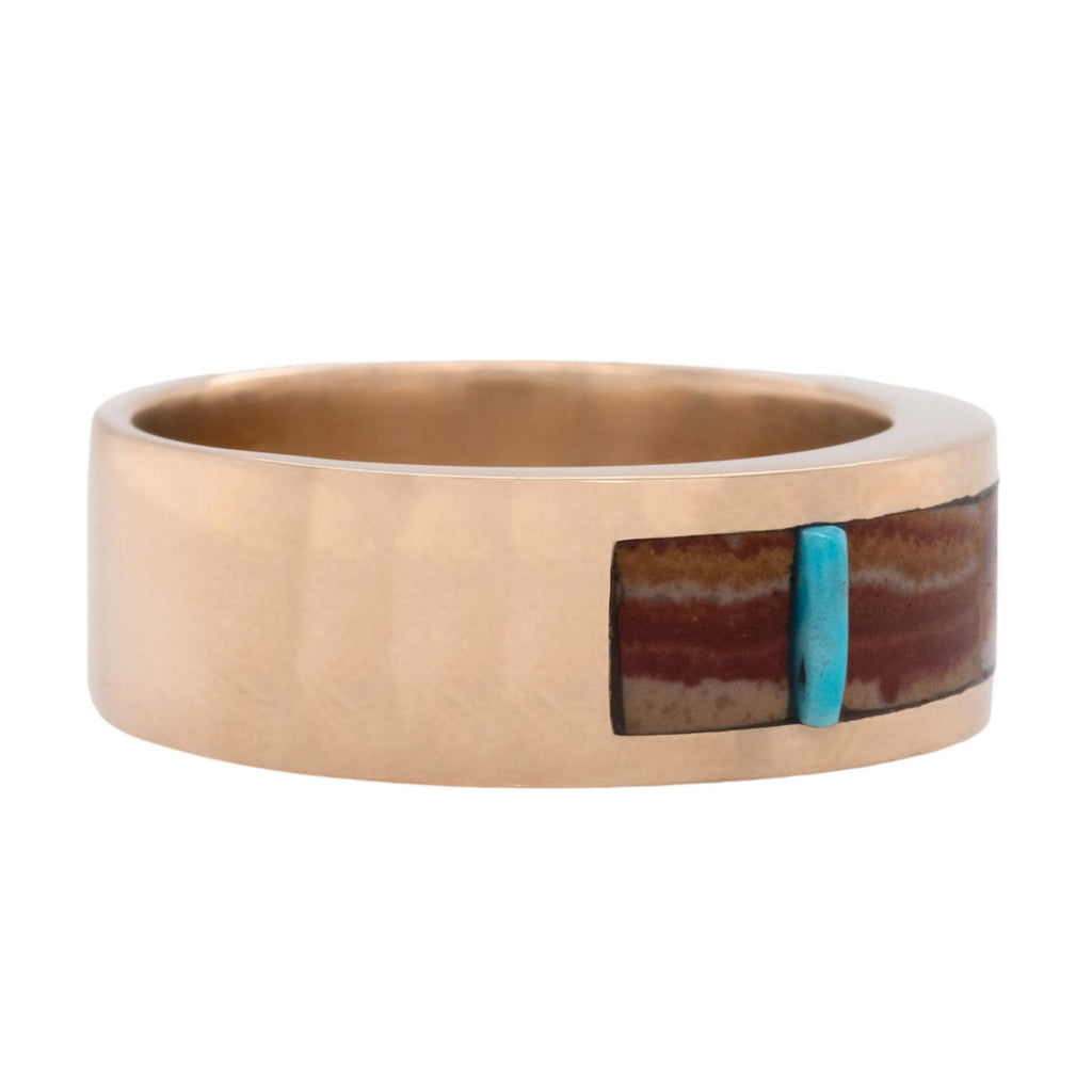 Composition No. 5 Inlay Band Ring Young in the Mountains
