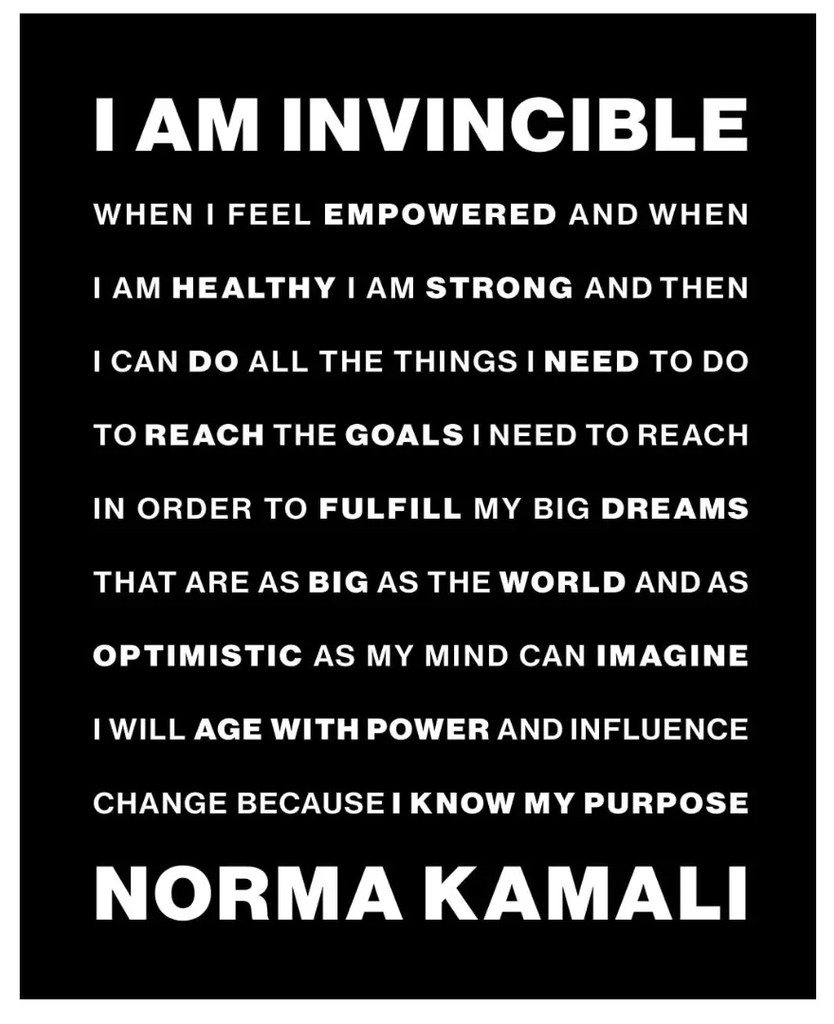 NORMA KAMALI I AM INVINCIBLE Late Sunday Afternoon