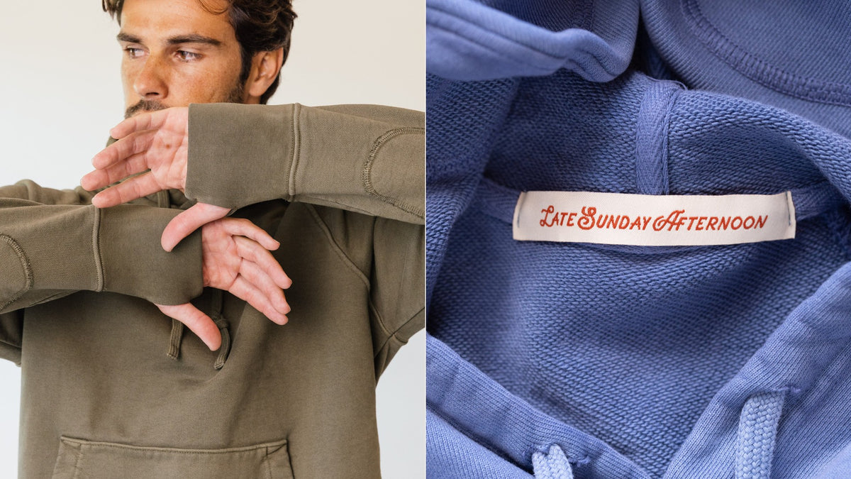 Thumb hole cuffs, and the label inside the Apollo X hood