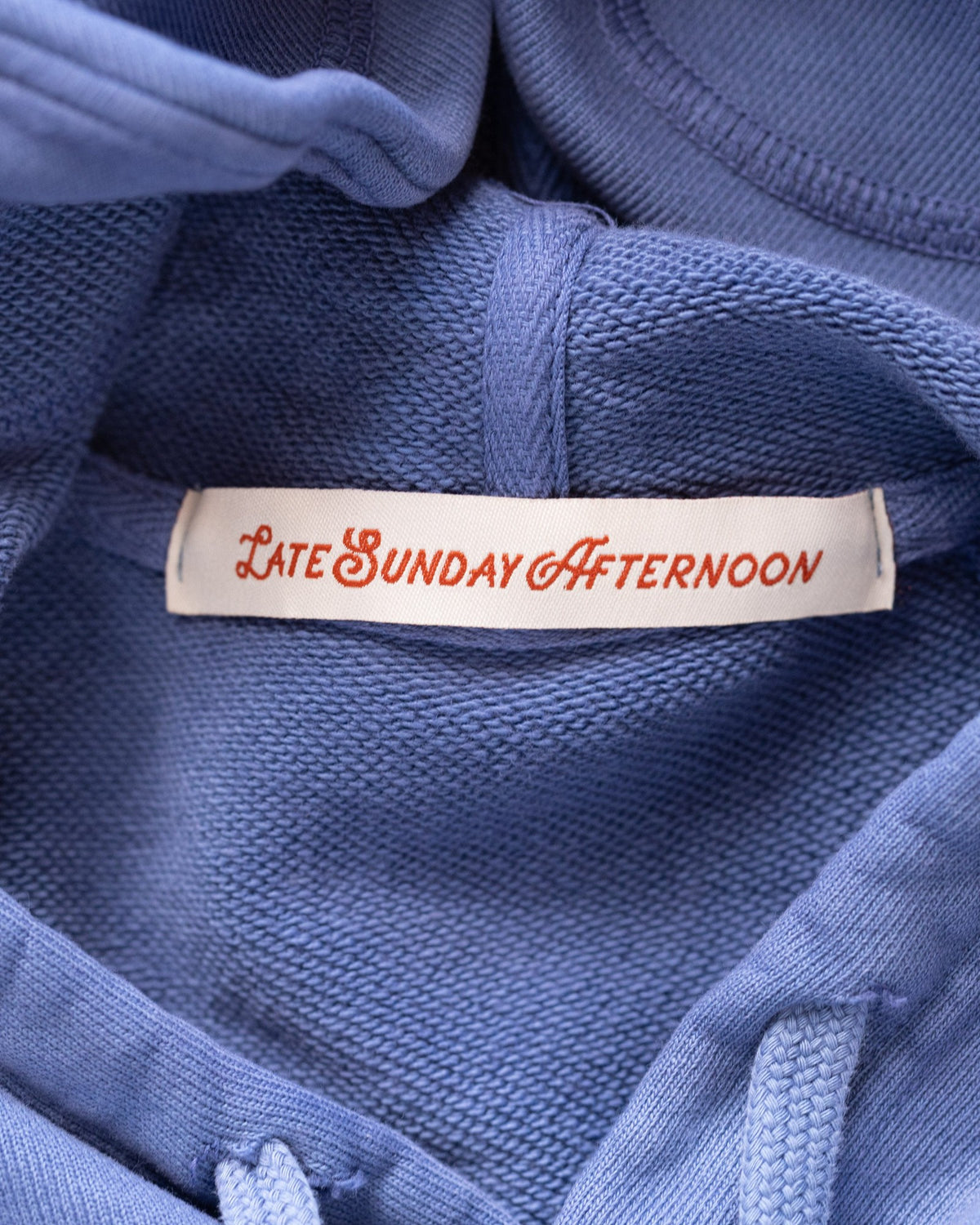 The Late Sunday Afternoon label inside the hood